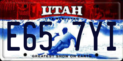 UT license plate E657YI