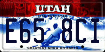 UT license plate E658CI