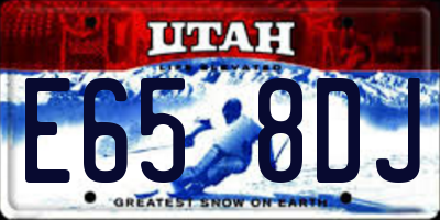 UT license plate E658DJ