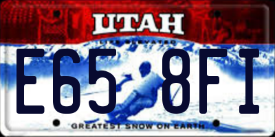 UT license plate E658FI