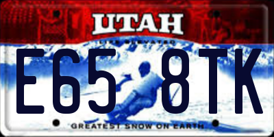 UT license plate E658TK
