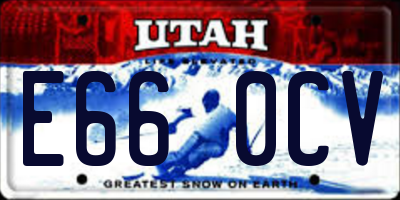 UT license plate E660CV