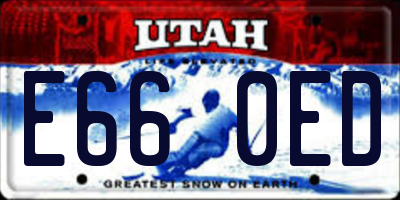 UT license plate E660ED