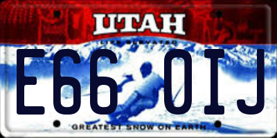 UT license plate E660IJ