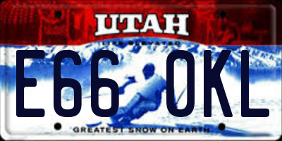 UT license plate E660KL