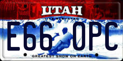 UT license plate E660PC