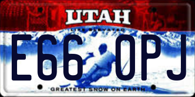 UT license plate E660PJ