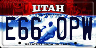 UT license plate E660PW