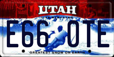 UT license plate E660TE