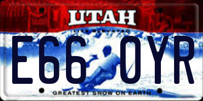 UT license plate E660YR