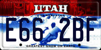 UT license plate E662BF