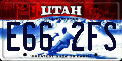 UT license plate E662FS