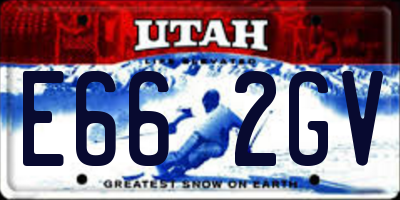 UT license plate E662GV