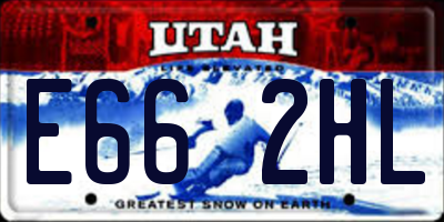 UT license plate E662HL