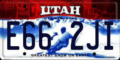 UT license plate E662JI