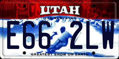 UT license plate E662LW
