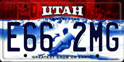 UT license plate E662MG
