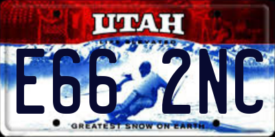 UT license plate E662NC