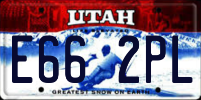 UT license plate E662PL