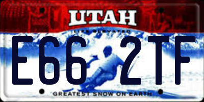 UT license plate E662TF