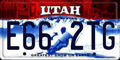 UT license plate E662TG