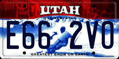 UT license plate E662VO