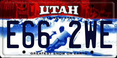 UT license plate E662WE