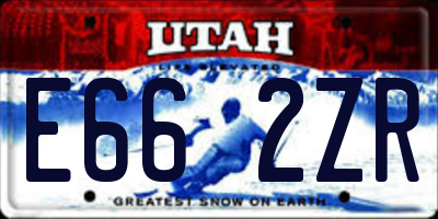 UT license plate E662ZR