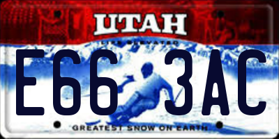 UT license plate E663AC