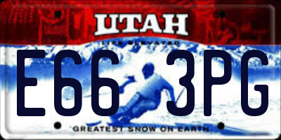 UT license plate E663PG