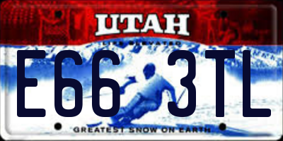 UT license plate E663TL