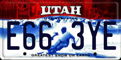 UT license plate E663YE