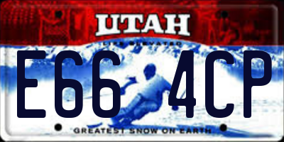 UT license plate E664CP
