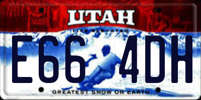 UT license plate E664DH