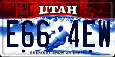 UT license plate E664EW