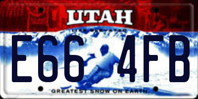 UT license plate E664FB