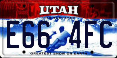 UT license plate E664FC