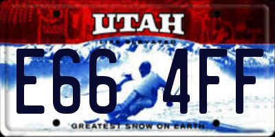 UT license plate E664FF