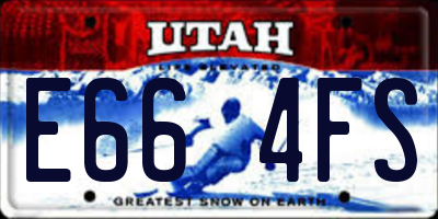 UT license plate E664FS