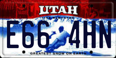 UT license plate E664HN