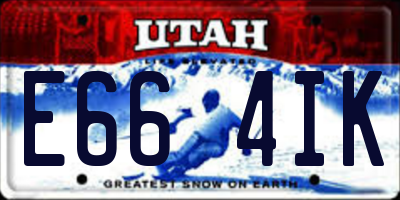 UT license plate E664IK