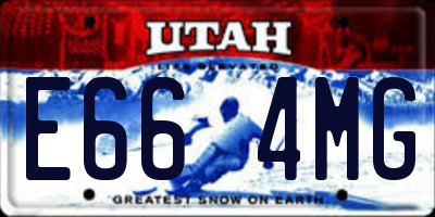 UT license plate E664MG