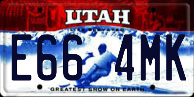 UT license plate E664MK