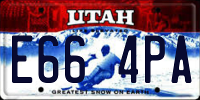 UT license plate E664PA