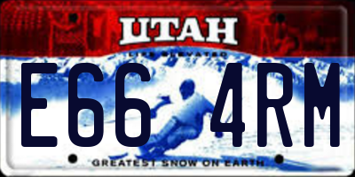 UT license plate E664RM