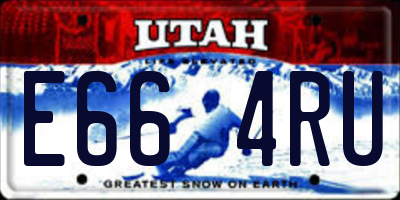 UT license plate E664RU