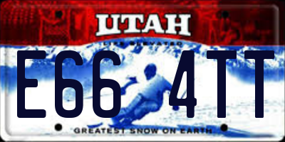 UT license plate E664TT