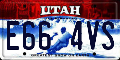 UT license plate E664VS