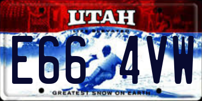 UT license plate E664VW