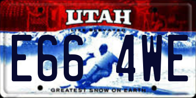 UT license plate E664WE